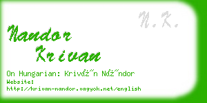 nandor krivan business card